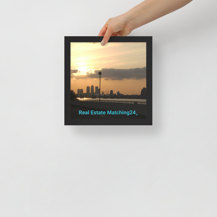 Majestic Sunset Framed poster with realestatematching24 without key Logo