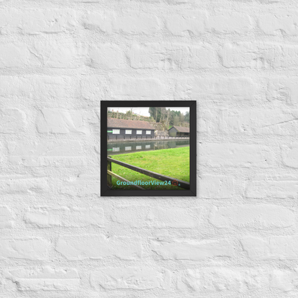 Lakeside Serenity Framed poster with groundfloorview24 with House Logo