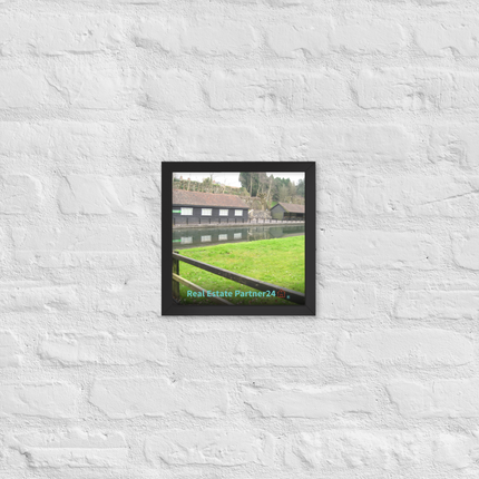 Lakeside Serenity Framed poster with realestatepartner24 with house Logo