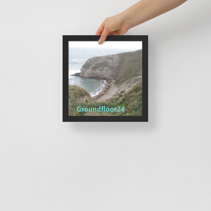 Sea & Hills Framed poster with Groundfloor24 with House Logo