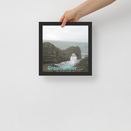 Coastal Escape Framed poster with Groundfloor with House Logo