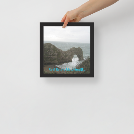 Coastal Escape Framed poster with realestatematching with key Logo