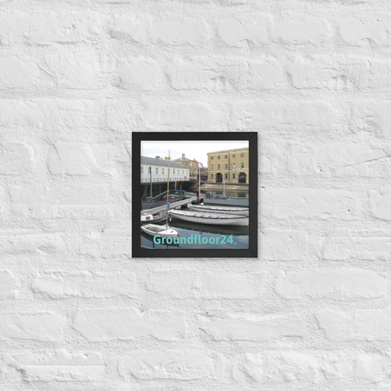 Boat on Water Framed poster with Groundfloor24 without House Logo