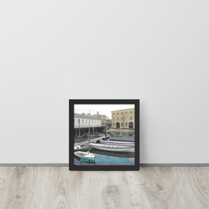 Boat on Water Framed poster with realestatematching24 without key Logo