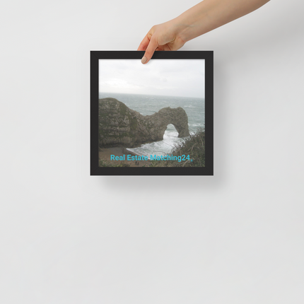 Coastal Escape Framed poster with realestatematching24 without key Logo