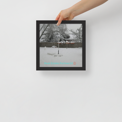 Winter Wonderland Framed poster with realestatepartner24 with house Logo