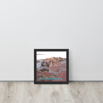 Roof Sunset View Framed poster with realestatematching without key Logo