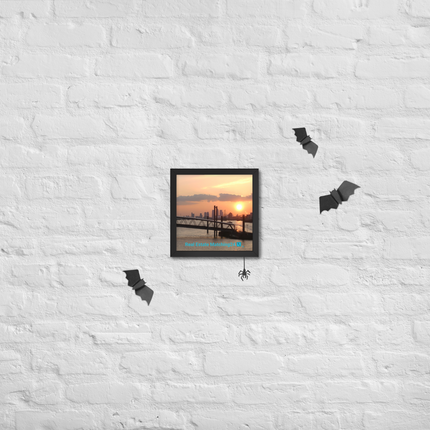 Evening Glow Framed poster with realestatematching24 with key Logo