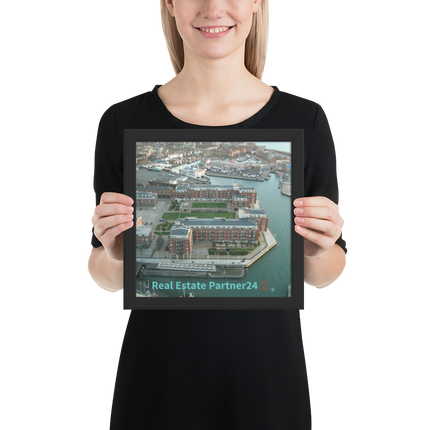 Nice City Framed poster with realestatepartner24 with house Logo
