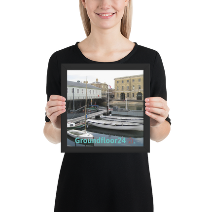 Boat on Water Framed poster with Groundfloor24 with House Logo