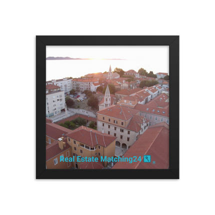 Roof Sunset View Framed poster with realestatematching24 with key Logo