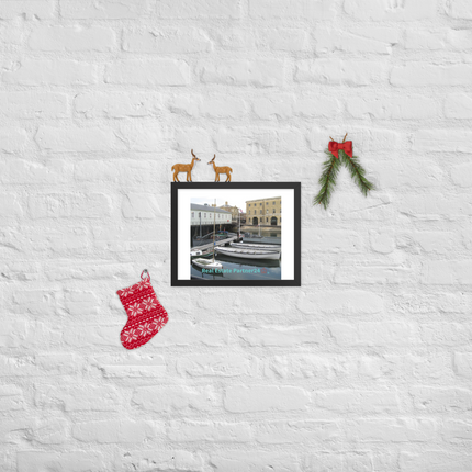 Boat on Water Framed poster with realestatepartner24 with house Logo