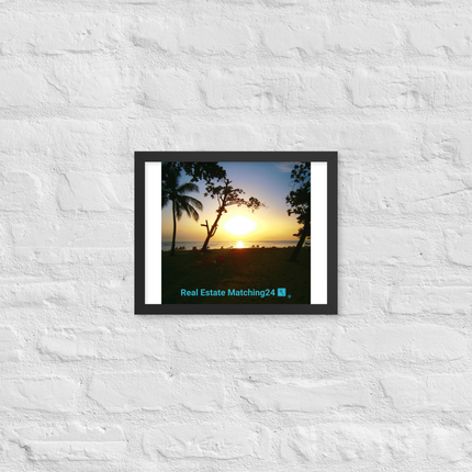 Beautiful Sea View Framed poster with realestatematching24 with key Logo