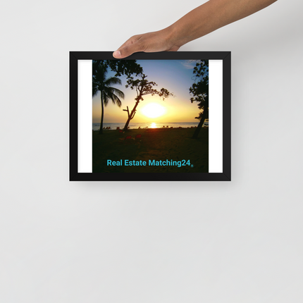 Beautiful Sea View Framed poster with realestatematching24 without key Logo