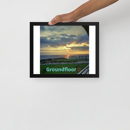 Natural View Framed poster with Groundfloor with House Logo
