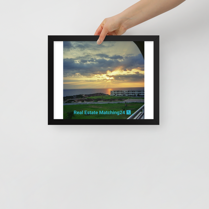 Natural View Framed poster with realestatematching24 with key Logo