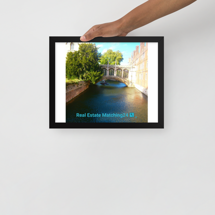 Beautiful Canel Framed poster with realestatematching24 with key Logo