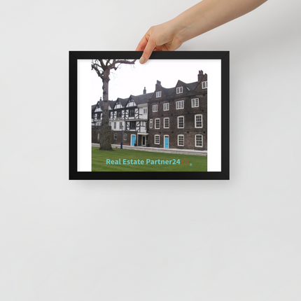 Beautiful Palace Framed poster with realestatepartner24 with house Logo