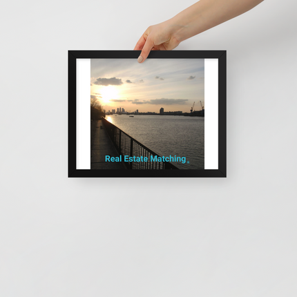 Awesome River View Framed poster with realestatematching without key Logo
