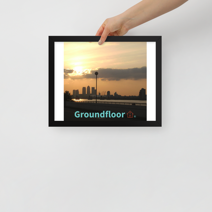 Majestic Sunset Framed poster with Groundfloor with House Logo