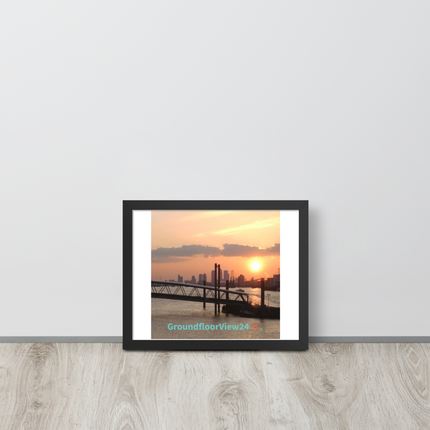Evening Glow Framed poster with realestatematching with key Logo