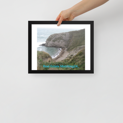 Sea & Hills Framed poster with realestatematching24 without key Logo