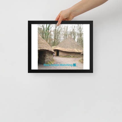 Village Charm Framed poster with realestatematching with key Logo