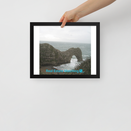 Coastal Escape Framed poster with realestatematching with key Logo
