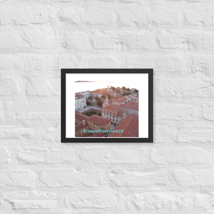 Roof Sunset View Framed poster with groundfloorview24 with House Logo