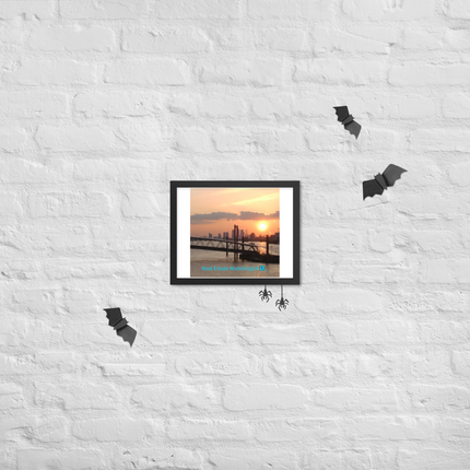 Evening Glow Framed poster with realestatematching24 with key Logo