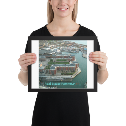 Nice City Framed poster with realestatepartner24 with house Logo