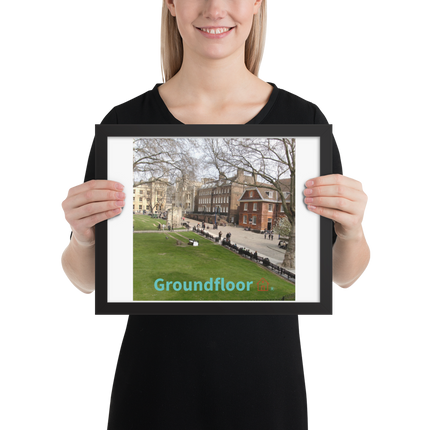 Beautiful Park Framed poster with Groundfloor with House Logo