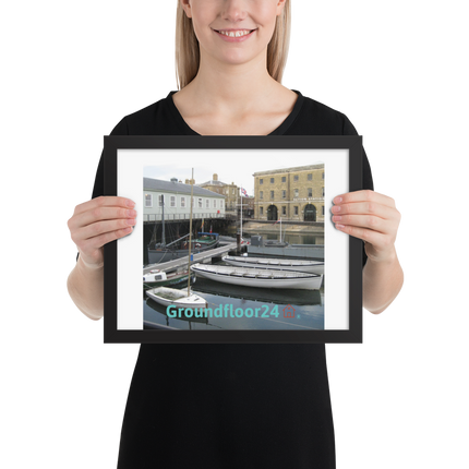Boat on Water Framed poster with Groundfloor24 with House Logo