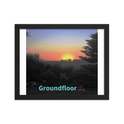 Beautiful Sunset Sinari Framed poster with Groundfloor with House Logo