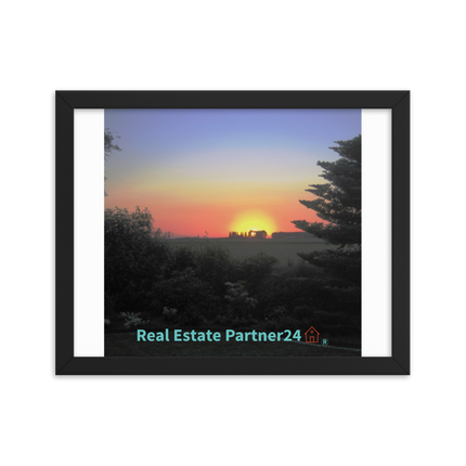 Beautiful Sunset Sinari Framed poster with realestatepartner24 with house Logo
