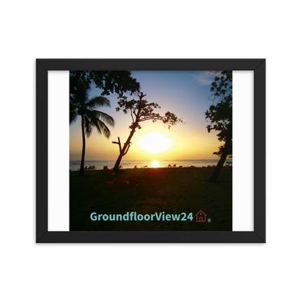 Beautiful Sea View Framed poster with groundfloorview24 with House Logo