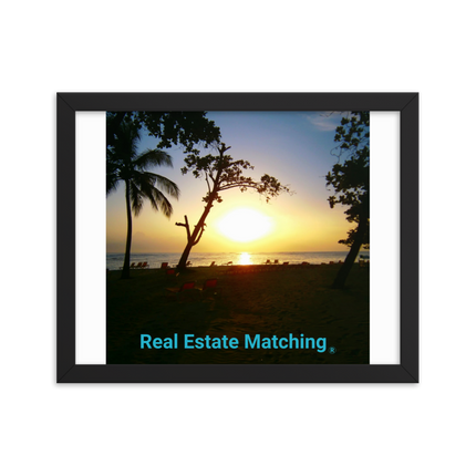 Beautiful Sea View Framed poster with realestatematching without key Logo