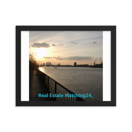 Awesome River View Framed poster with realestatematching24 without key Logo