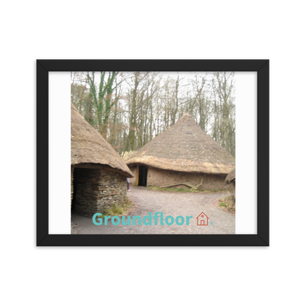 Village Charm Framed poster with Groundfloor with House Logo