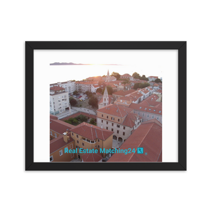 Roof Sunset View Framed poster with realestatematching24 with key Logo