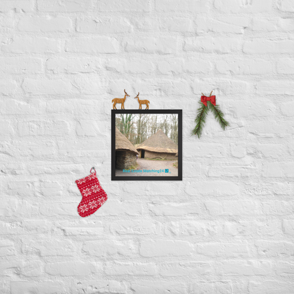Village Charm Framed poster with realestatematching24 with key Logo