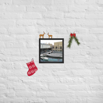 Boat on Water Framed poster with realestatepartner24 with house Logo