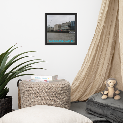 Beautiful Place Framed poster with Real Estate Matching24 Logo