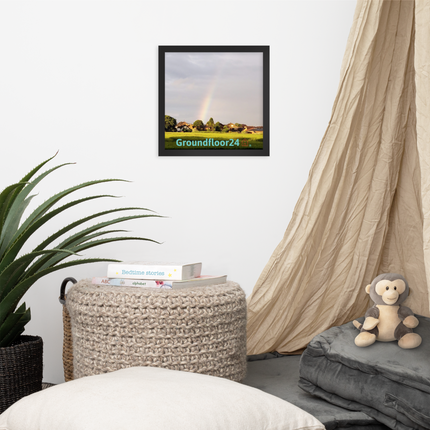The Rainbow Sinari Framed poster with Groundfloor24 Logo