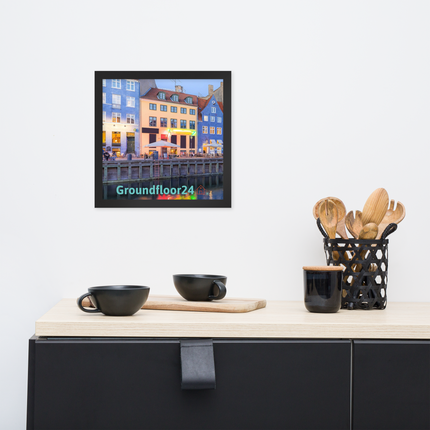 Nyhavn Framed poster with Groundfloor24 Logo