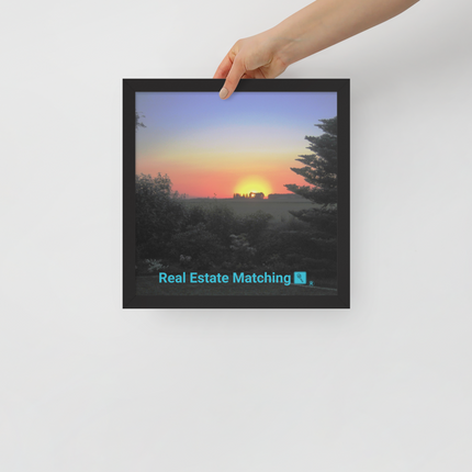 Beautiful Sunset Sinari Framed poster with realestatematching with key Logo