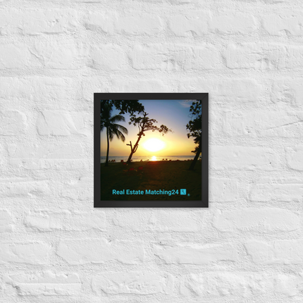 Beautiful Sea View Framed poster with realestatematching24 with key Logo