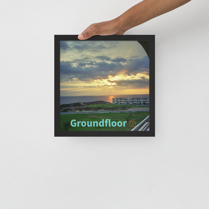 Natural View Framed poster with Groundfloor with House Logo