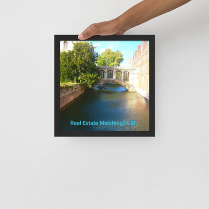 Beautiful Canel Framed poster with realestatematching24 with key Logo