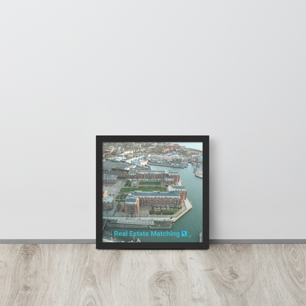 Nice City Framed poster with realestatematching with key Logo